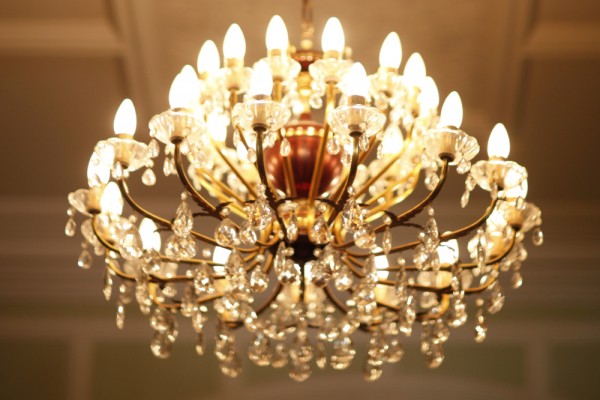 Close up of chandelier